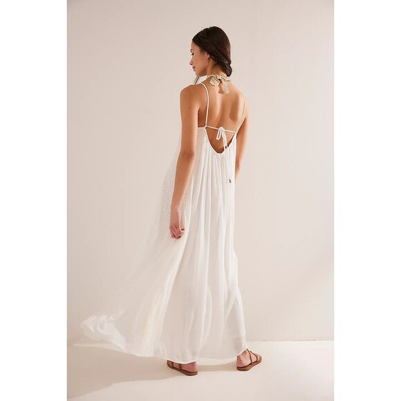 Free People Free-est Trail Of Flowers Maxi Dress Lace V-Neck Sleeveless M 283496 - Picture 3 of 8